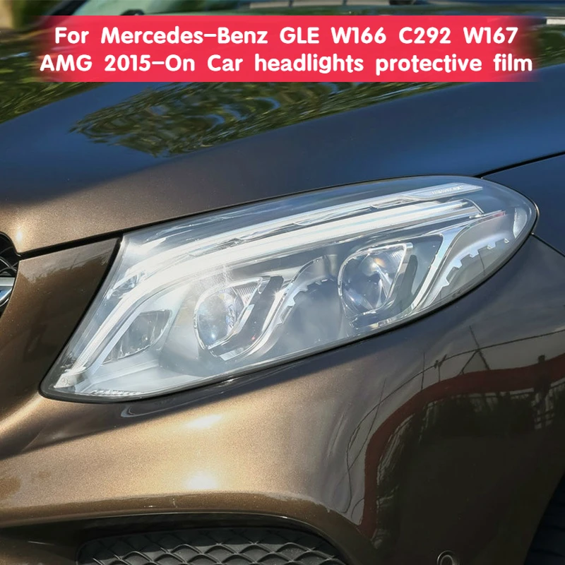 

Car headlights protective film transparent black TPU sticker For Mercedes-Benz GLE W166 C292 W167 AMG 2015-On accessories