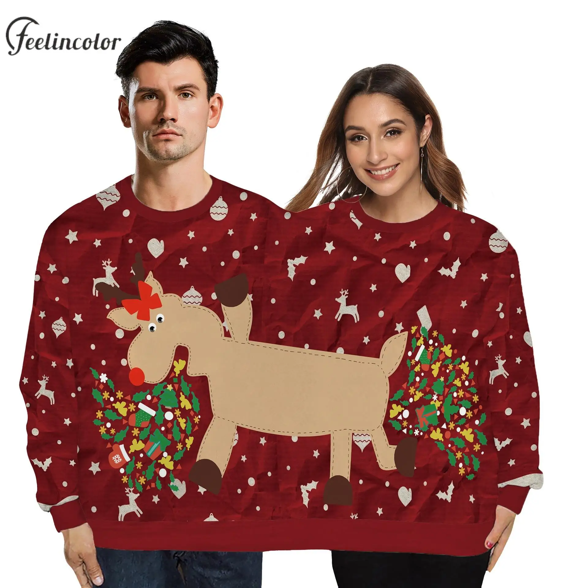 Свитшот с круглым вырезом и длинным рукавом для мужчин женщин