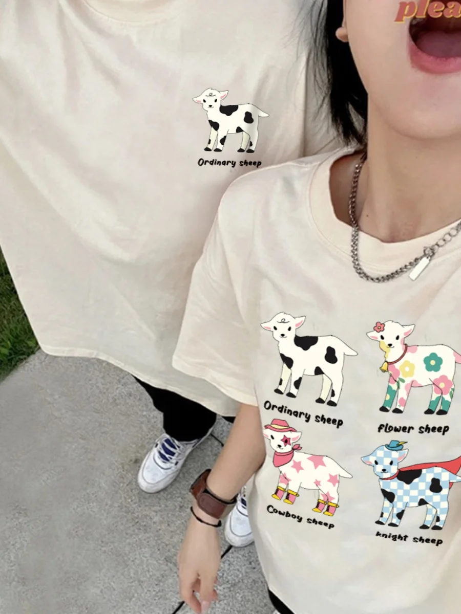 Женская футболка с коротким рукавом мультяшным принтом