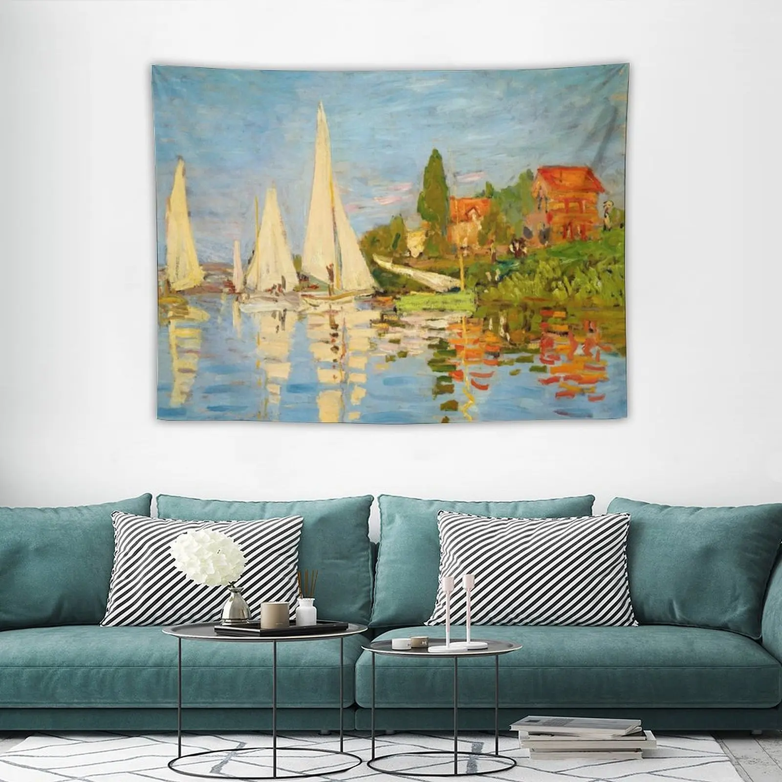 Claude Monet Régate à Argenteuil - Regatta at Гобелен Грибной Декор дома Украшение для домашнего