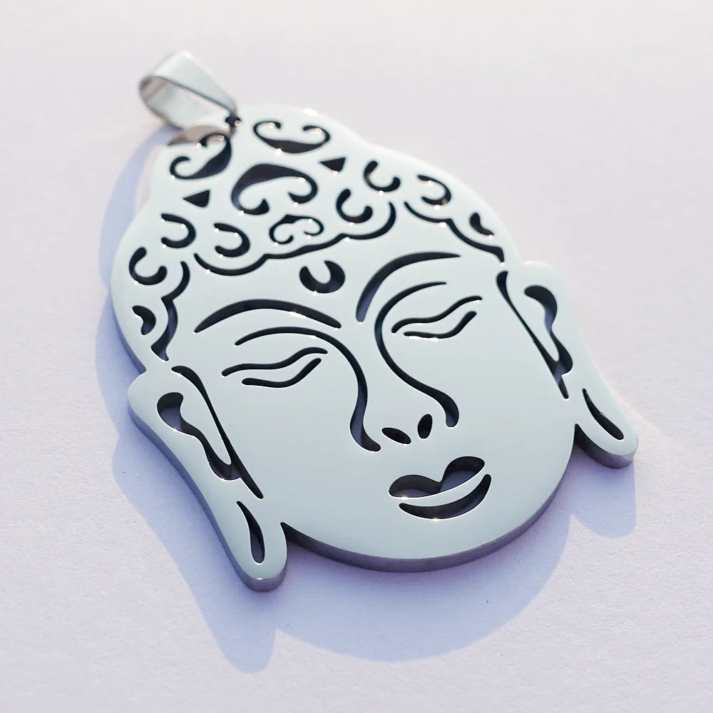 

12 Pieces Stainless Steel Buddha Head Pendant for Necklace Spiritual Oneness Serenity Buddhism Meditation Buddhist Wise Jewelry