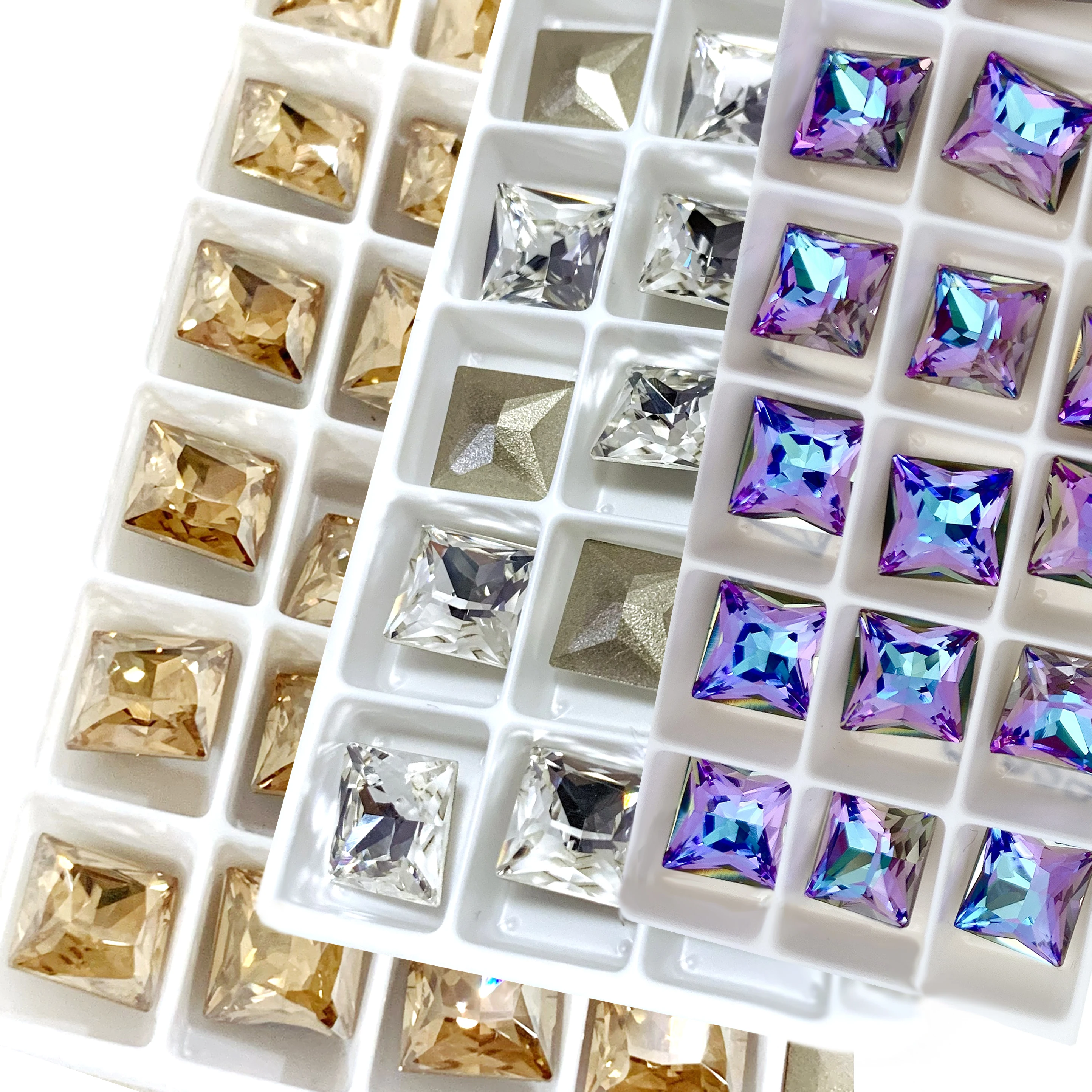 

Crystal Princess Square K9 Glass Fancy Stone Sew On Crystals Nail Art Rhinestone Jewels Claw DIY Garment Jewelry Making