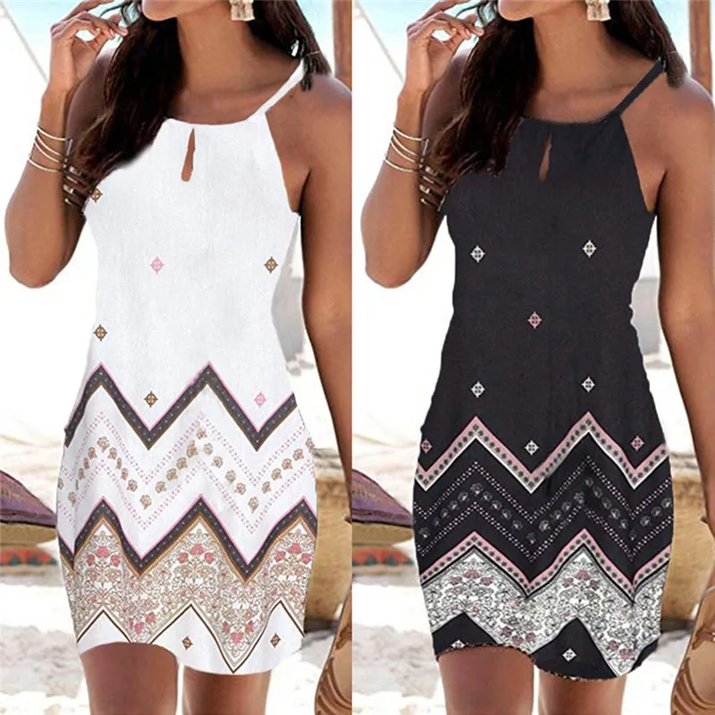 

Black Sexy Flower Printed Dress Spaghetti Strap Female Middle Waist Club Dresses For Women Summer Sleeveless Mini Vestidos New