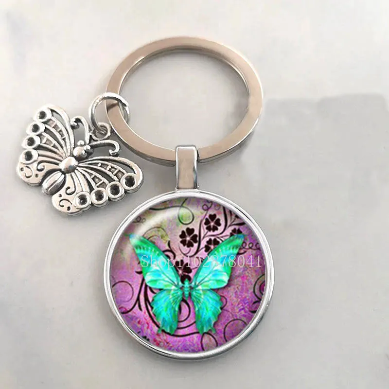 Модные ювелирные изделия стеклянная подвеска брелок из цинкового сплава