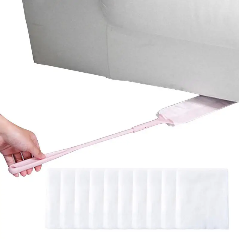 

Практичная выдвижная щетка для домашней очистки от пыли с 10 шт. тканевой салфеткой, щетка с длинной ручкой для защиты от пыли, инструмент для домашней уборки, зазор для кровати