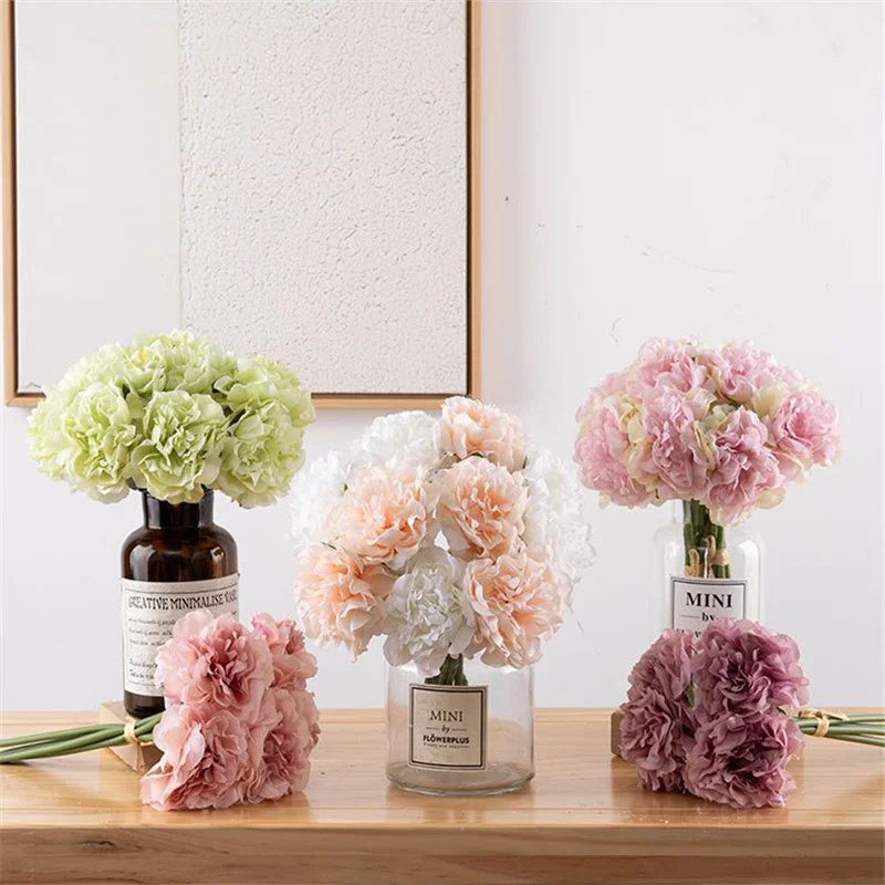 

5pcs Artificial Flowers Peony Flowers Wedding Party Decoration DIY Home Arrangement Bridal Bouquet Wreath Craft Accessories