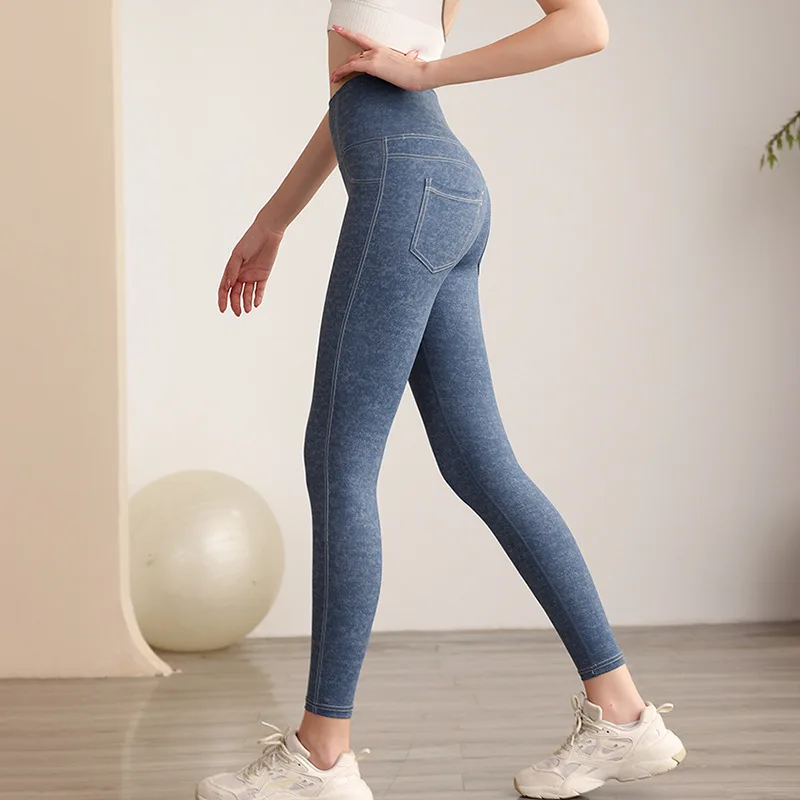 

Леггинсы женские спортивные бесшовные, облегающие брюки с завышенной талией для фитнеса и тренировок в тренажерном зале