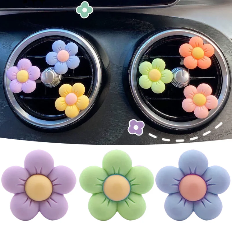 

Car Cute Flower Aromatherapy Decoration Air Conditioner Outlet Perfume Clip Cartoon Flora Decor Interior Air Freshener Ornament