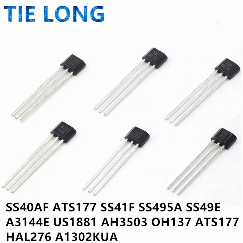 

10pcs SS40AF SS41F SS495A SS49E 40AF 41F 495A 49E OH41F SS495A1 Hall US5881 SS40 SS41 SS495 SS49 A3144E U18 US1881 AH3503 OH137