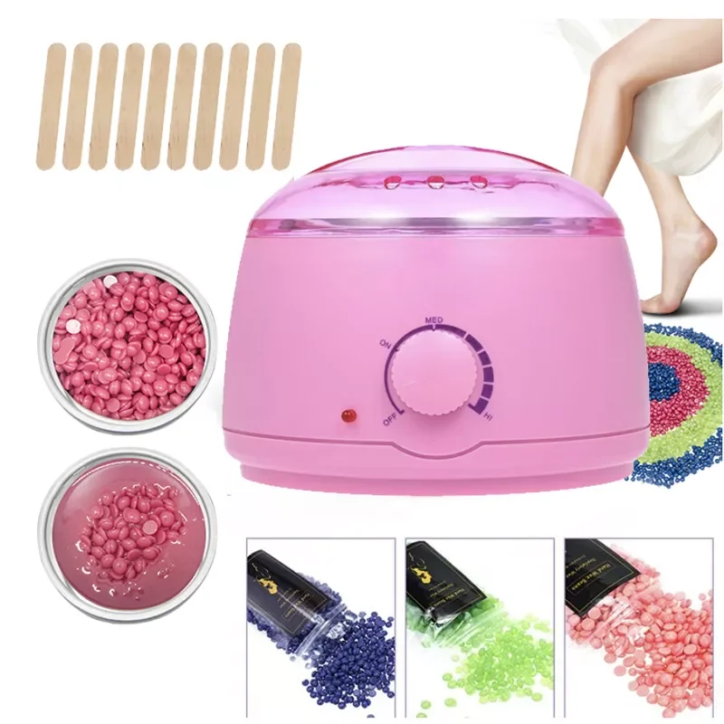 Hair Removal Wax-melt Machine Heater Wax Beans 10 Wood Stickers Hair Removal Machine Waxing Kit Calentador de cera