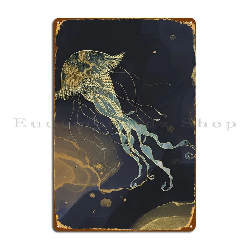 

Jellyfish Aquatique Animal Metal Signs Vintage Garage Personalized Iron Club Tin Sign Poster