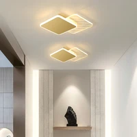 Modern Led Ceiling Light Round Golden Led Flush Mount Ceiling Chandelier for Aisle Bedroom Kitchen Corridor Decor Small Lamp