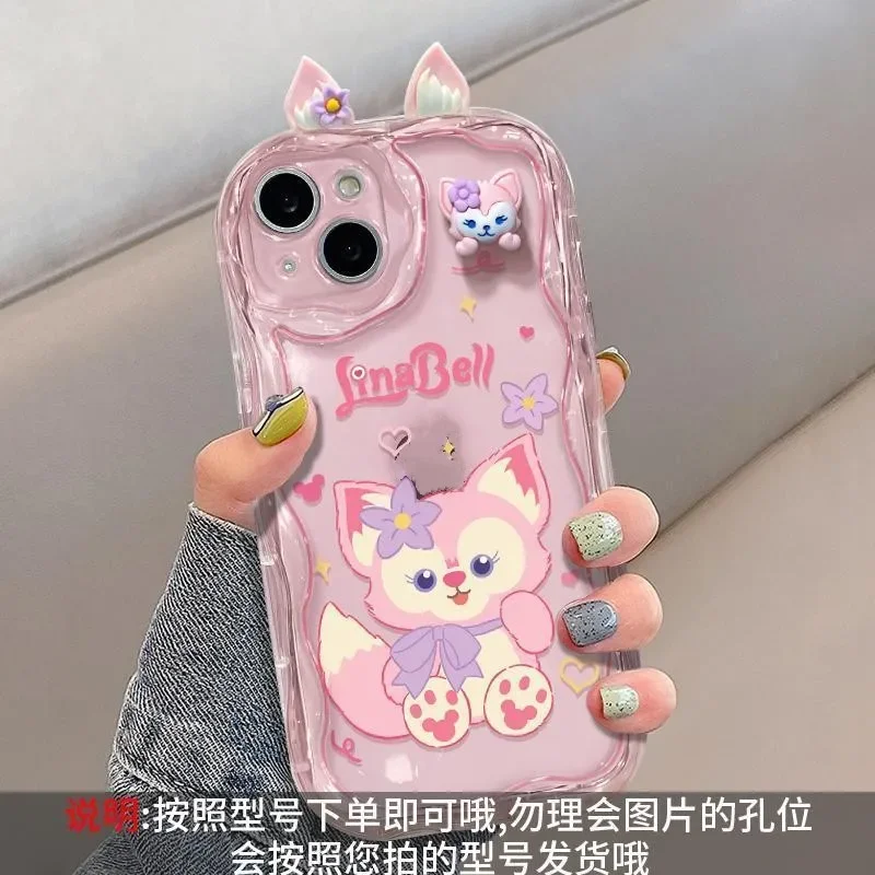 Фото Очаровательный чехол LinaBell StellaLou с цепочкой для iPhone 17 Pro Max, 17 Air, 16, 15, 14, 13, 12, 11 Pro Max Plus, 12 mini, 3D-чехол с ушками Дисней №5