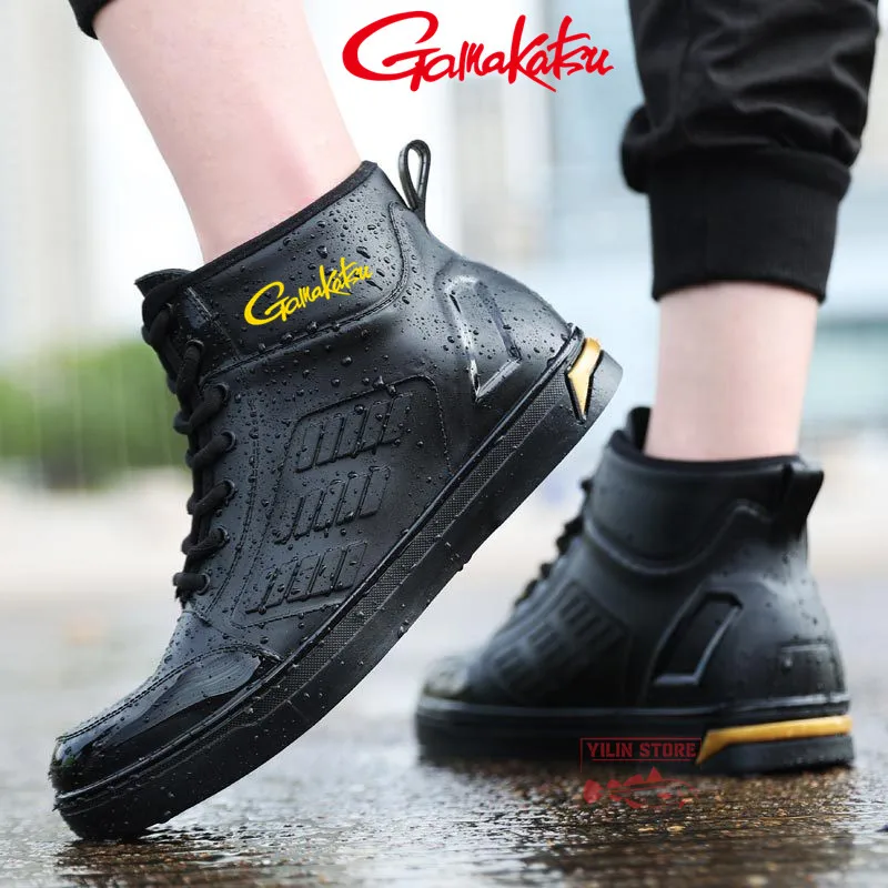 

Gamakatsu Fishing Shoes Summer Men's Non-slip Waterproof Fishing Water Shoes Short Tube Rain Boots Outdoor Hiking Fishing Boots