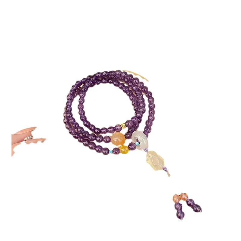 Новый китайский Ретро-браслет из нефрита в национальном стиле лиса аметист