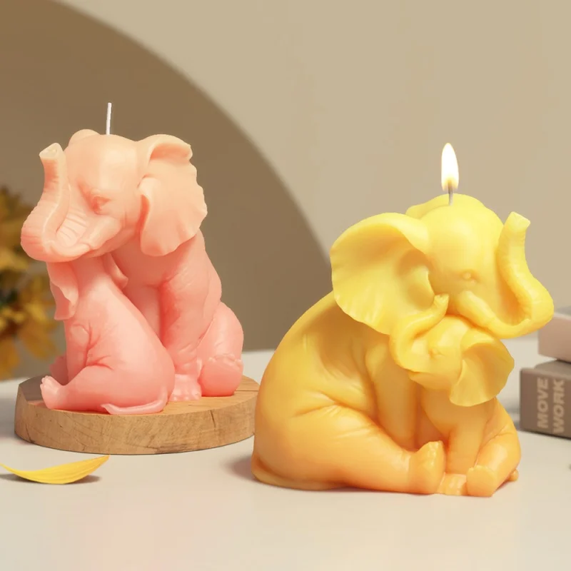 Силиконовая форма «сделай сам», 3D два слона, ароматическая свеча, пластырь, формы для эпоксидной смолы, милая форма животного, домашний декор, поделки (art.: 3920cd527da8f) - 3920cd527da8f