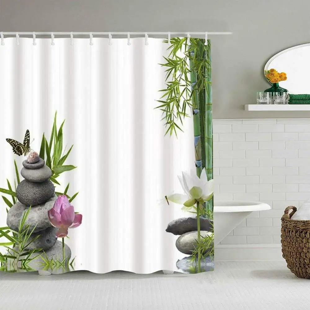 Бамбуковая занавеска для душа декор спа-процедур из дзен-камня сада пляжа