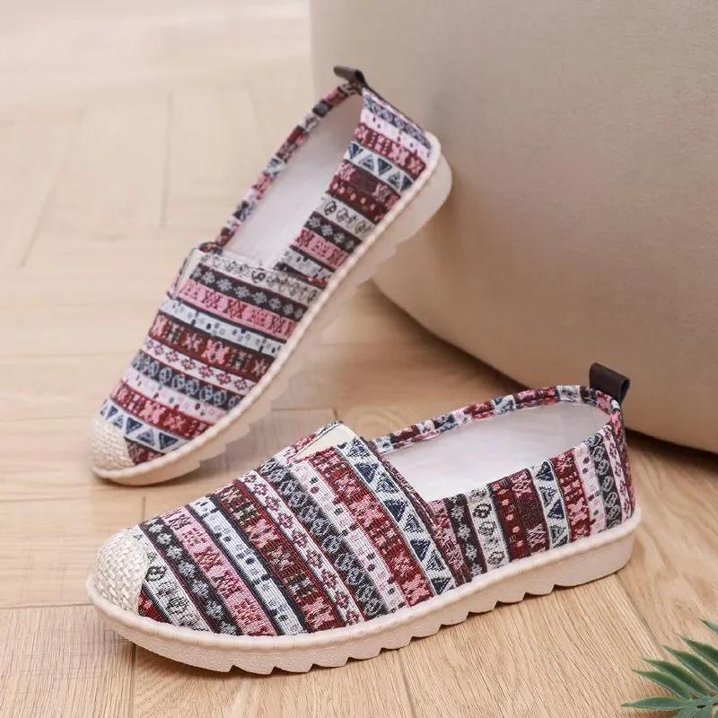 

Women Cute Round Toe Blue Plaid Pattern Slip on Anti Skid Ballet Dance Shoes Lady Fashion Sweet Loafers Sapatos Femininas C1199