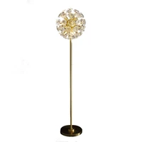 Antique chrome metal arch globe fancy mideen crystal chandelier light floor lamp stand standard lamp