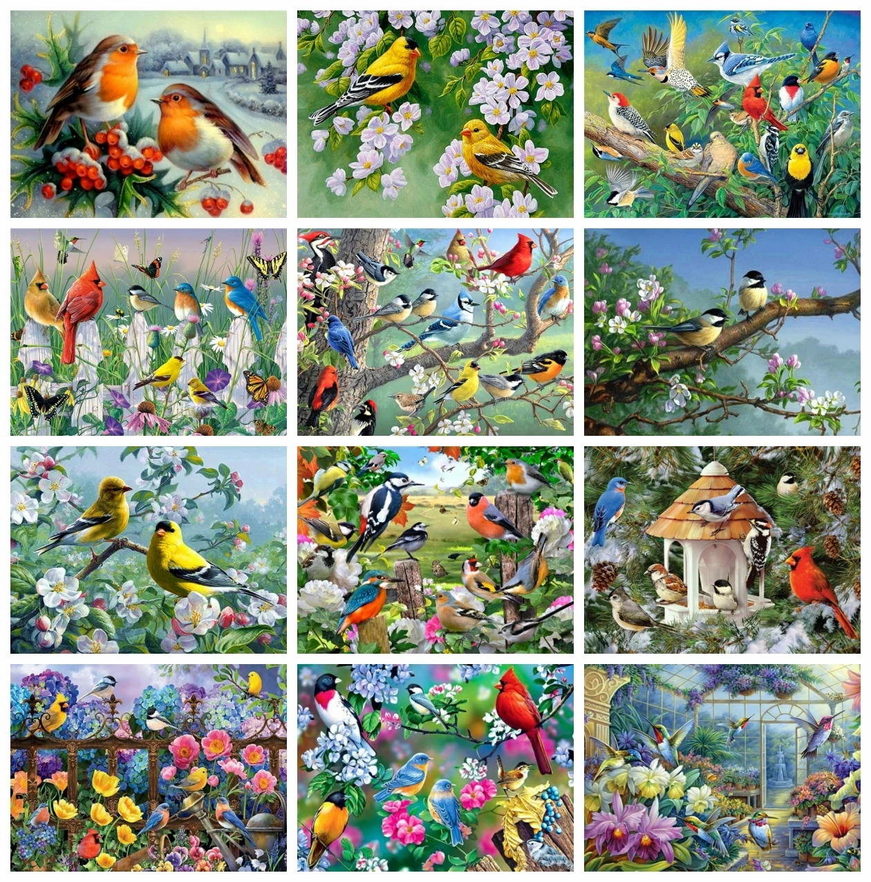 

Diy Oil Painting By Numbers Bird Tree Flower Handmade Art Wall Bedroom Living Room Home Decor Kids Room Decoration Unique Gift