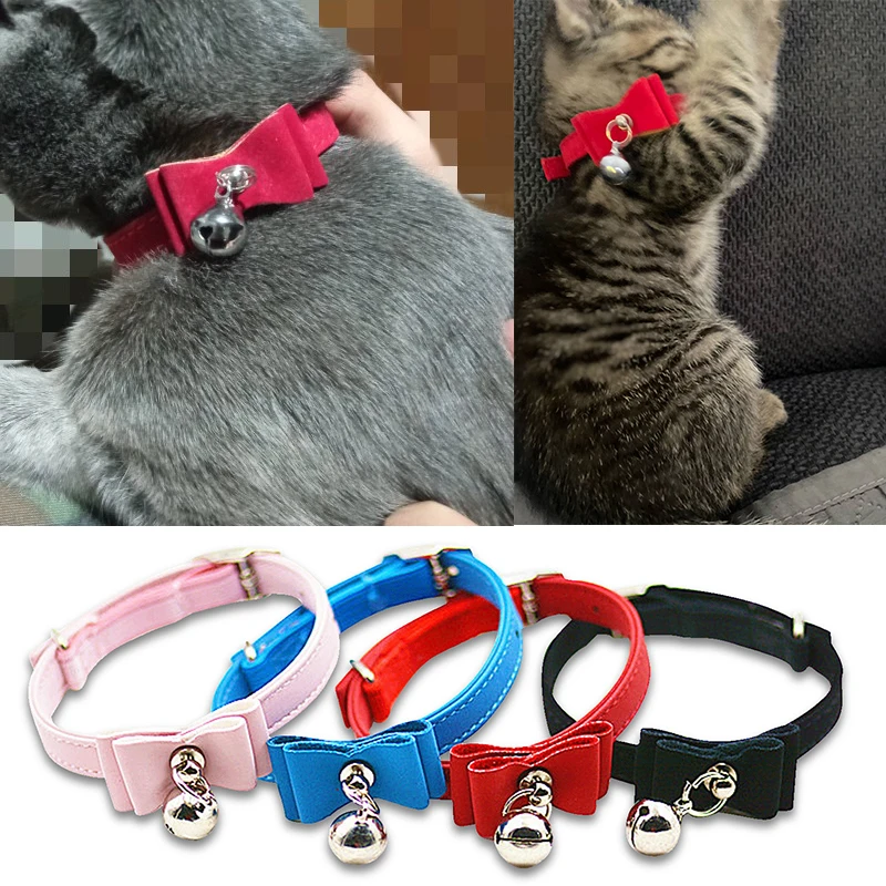 Эластичный бархатный галстук-бабочка для кошек 6 цветов |