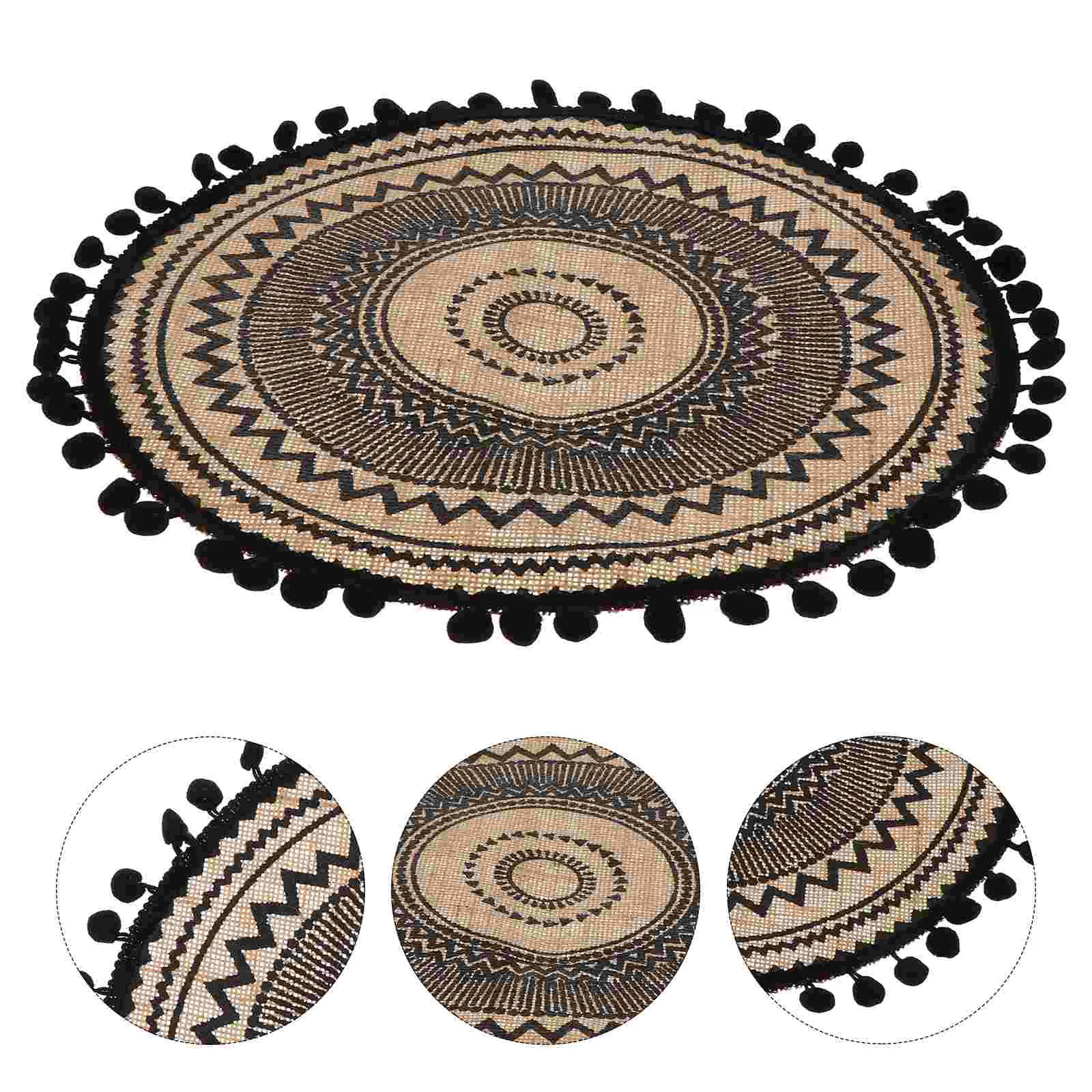 

1Pc Dinner Table Placemats Linen Table Mats Round Table Doilies Jute Cup Coaster Round Planter Plate