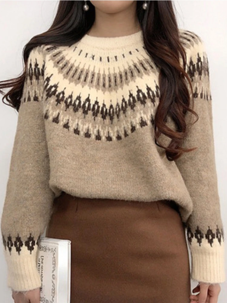 

Fashion Tops 2022 Women Autumn Winter New Korean Long Sleeve Sweater Joker Loose Knit Pullover Streetwear Women's Clothing Tops