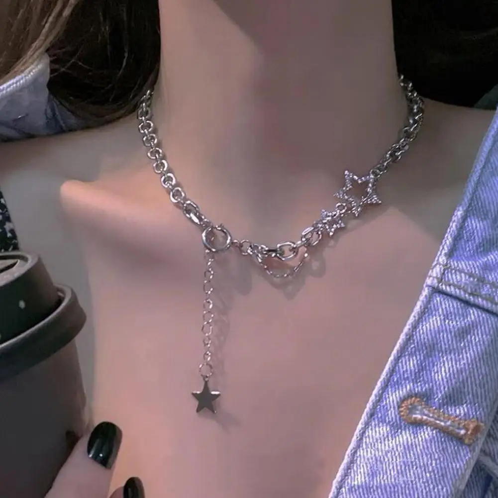 Блестящее колье-чокер со звездами ювелирные изделия Y2k Для женщин-подростков