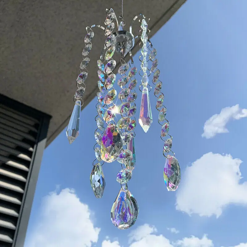 

Chandelier Wind Chimes AB Coating Crystal Prisms Hanging Suncatcher Rainbow Chaser Window Curtains Pendant Home Decor Gifts