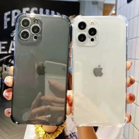luxury transparent shockproof silicone case for iphone 13 pro max 12 mini 11 x xs xr 7 8 plus se 2020 clear soft tpu back cover
