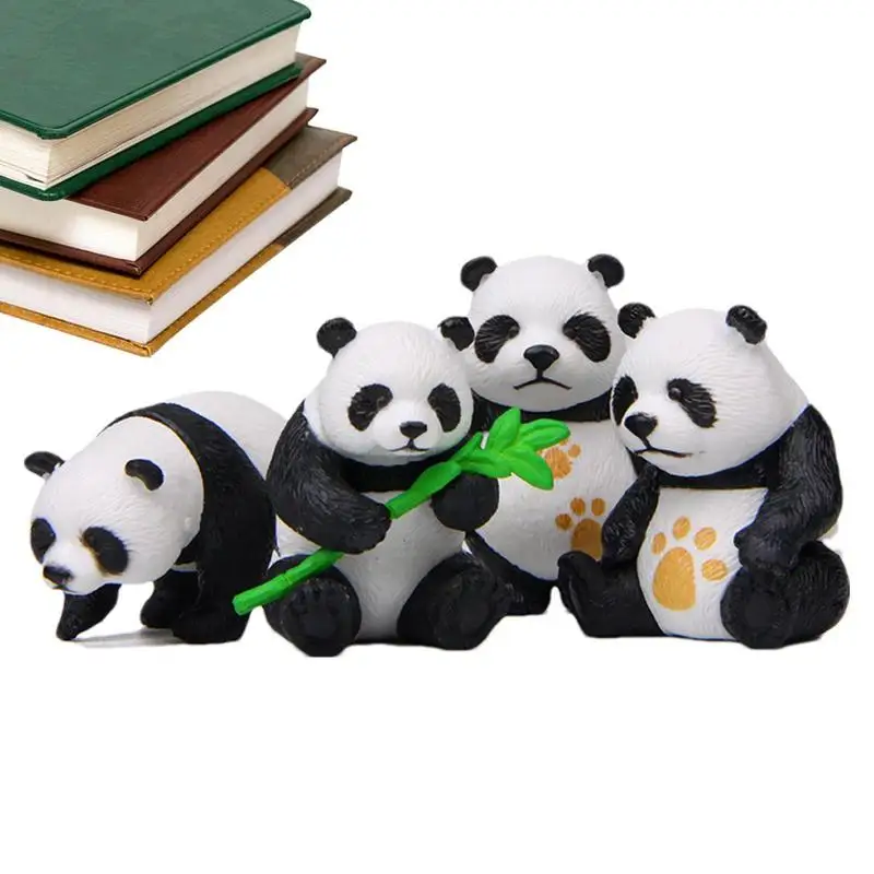 

4 шт./набор, мини-статуэтки в виде панды