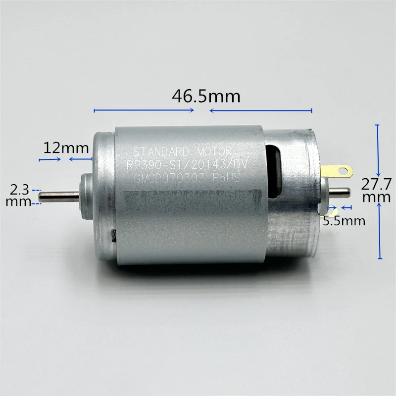 Micro STANDARD RP390-ST-20143 Carbon MotorDC 12V 14,4 V 18V 24V 10250RPM, большой крутящий момент, двойной вал для уборочной машины-робота