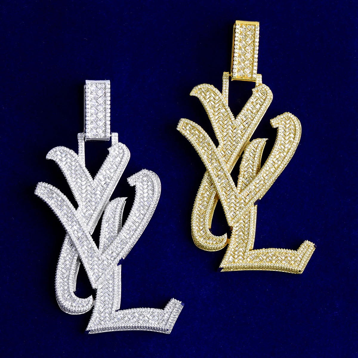 Кулон-буква Bubble Letter Iced Out YVL для мужчин, позолоченный, с кубическим цирконием 5А, в стиле хип-хоп (art.: 3920dbc75fa0e) - 3920dbc75fa0e