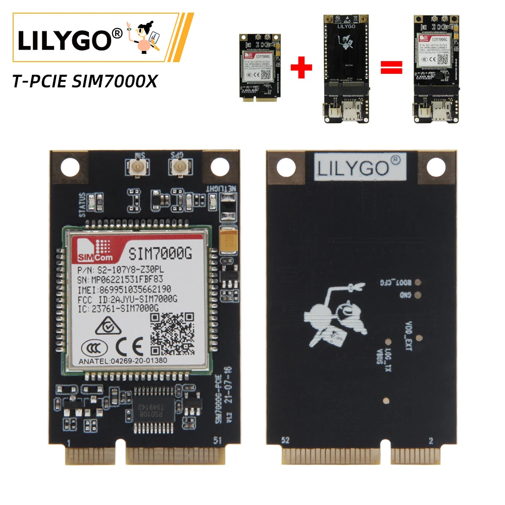 LILYGO TTGO T-PCIE SIM7000G SIM7000A SIM7000E SIM7000JC беспроводной модуль ESP32 WIFI Bluetooth Компостируемая