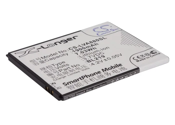 

Аккумулятор BL219 1900 мАч для Lenovo A916 A880 A889 A916 5,5 "A388t
