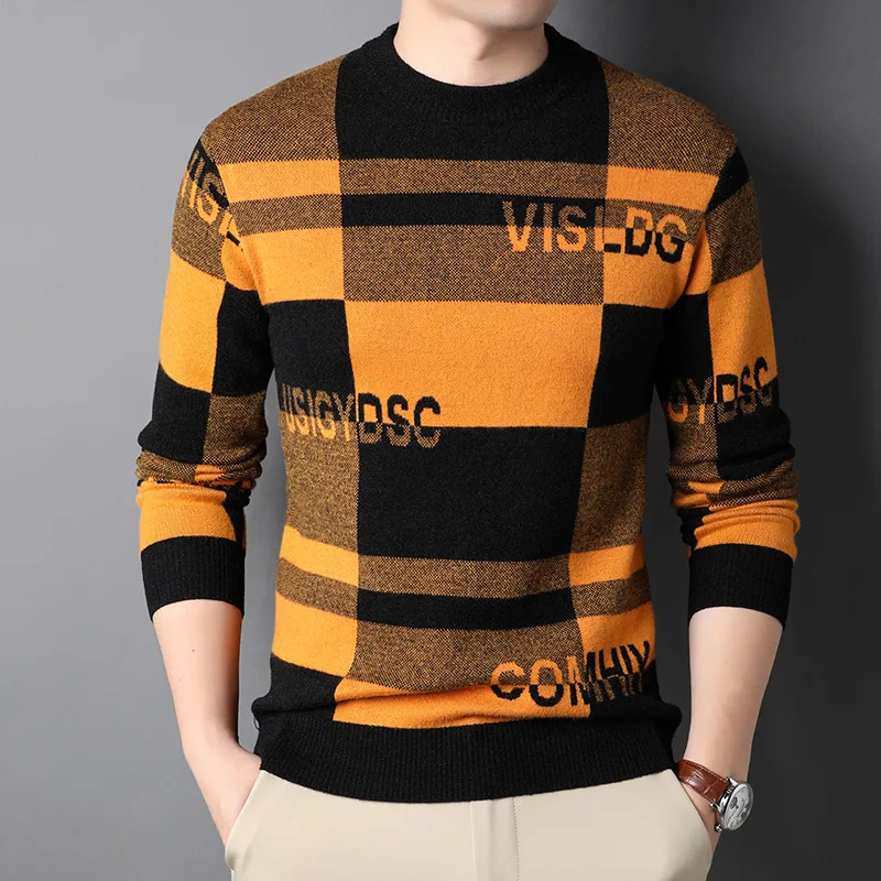 

New Fashion Designer Brand Luxury Street Wear Knit Pullover Letter Sweater Autum Winter Casual Jumper Mens Clothing