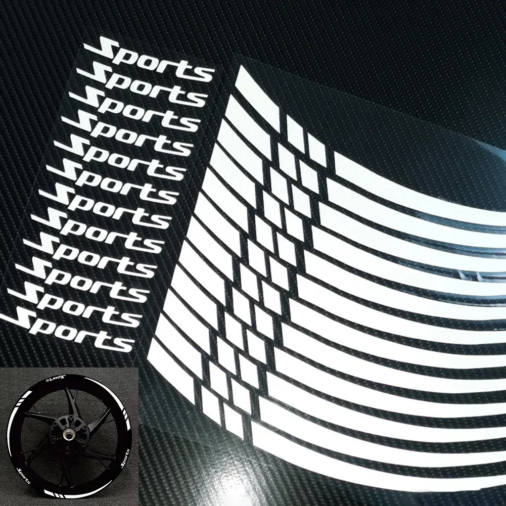 Низкие условия освещения Наклейка на колесо мотоцикла Светоотражающая лента