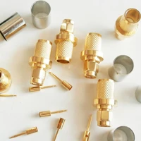 10x pcs rf coax connector socket sma male jack crimp for rg5 rg6 lmr300 rg304 5d fb cable plug gold plated coaxial high quality