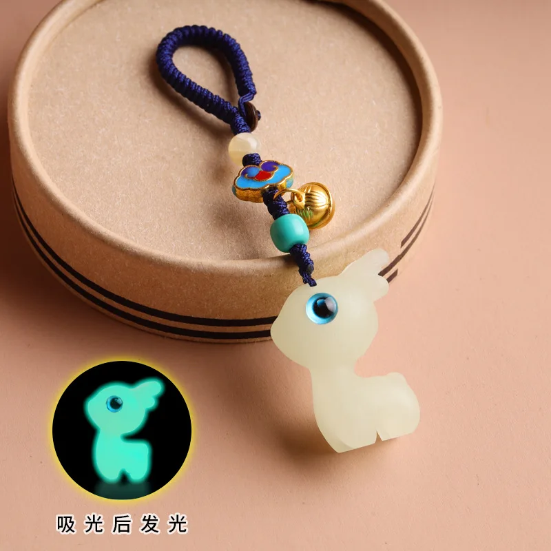 

Creative diy cute pet deer jewelry luminous stone cute deer mobile phone chain pendant bag car pendant key chain