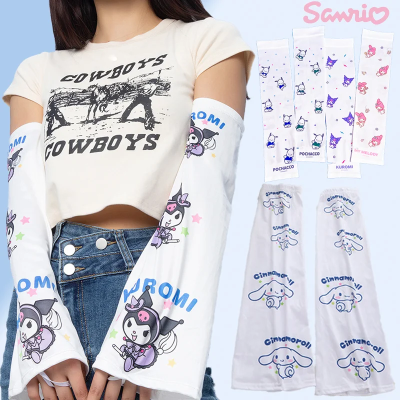 

Sanrio Kuromi Cinnamoroll Sun Protection Arm Sleeve Anime My Melody Summer Outdoor Ins Style Cartoon Flare Arm Ice Sleeve