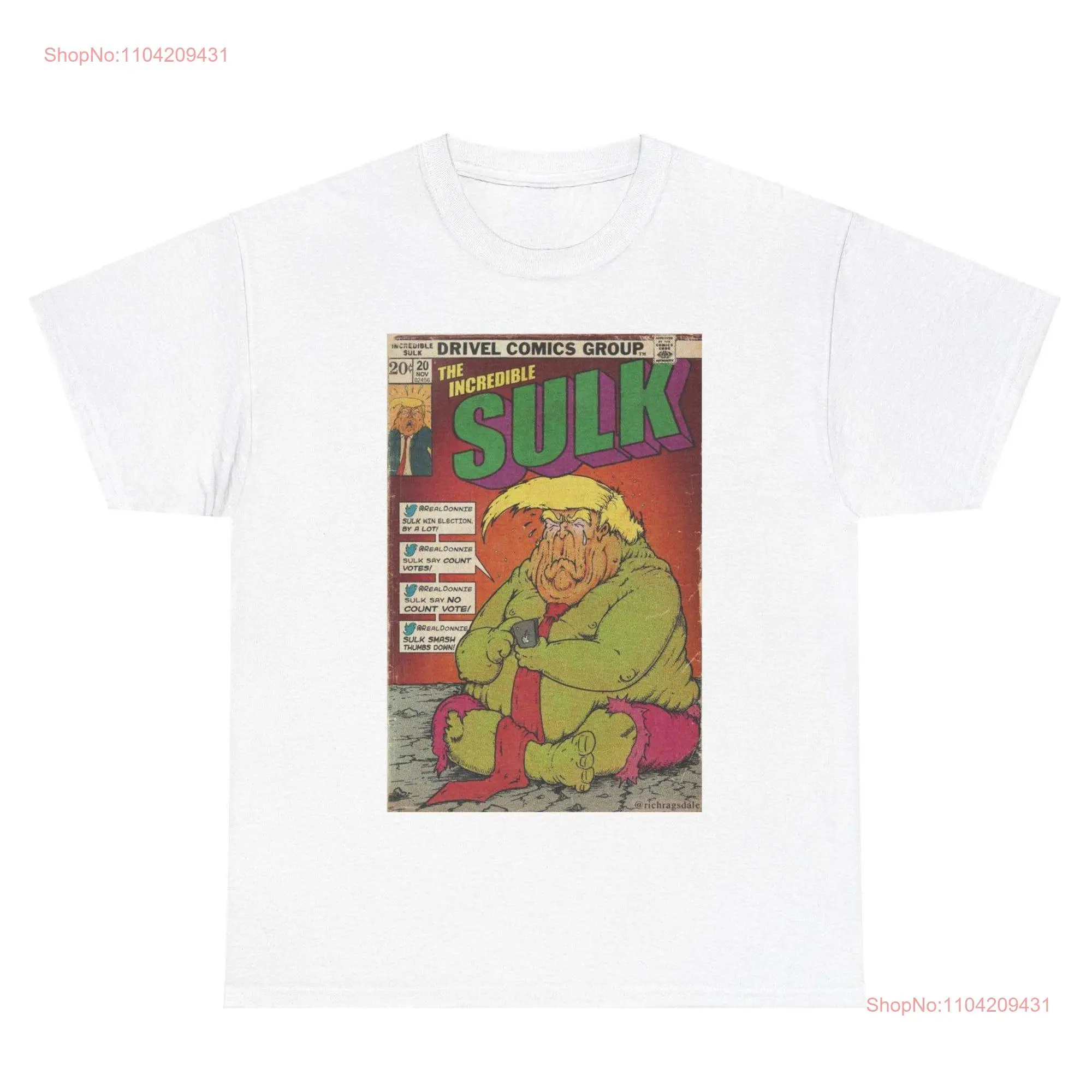 Политическая футболка Сатьра Невероятный Салк Трамп Пародия Забавный