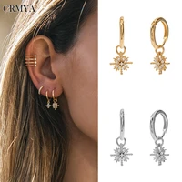 crmya classic drop earrings for women gold silver plated piercingcz zircon womens hoop earrings 2022 jewelry wholesale