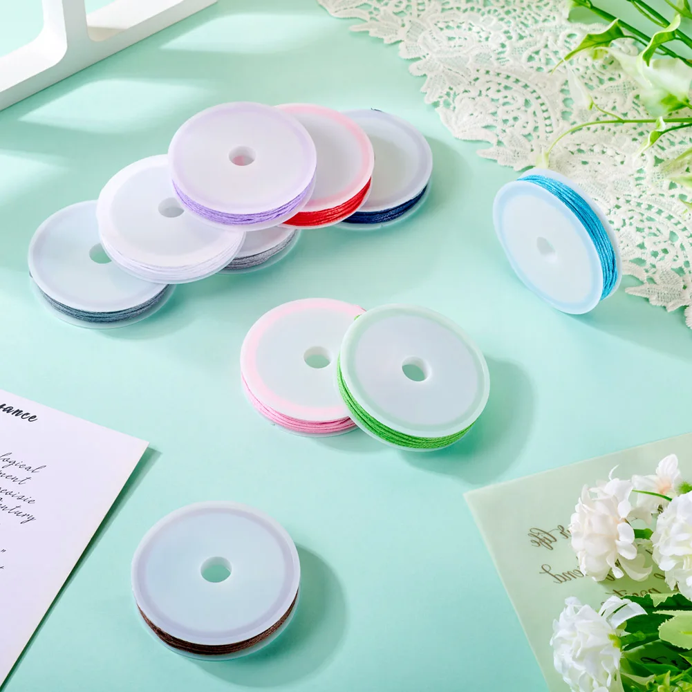 6 8 м/рулон 1 мм вощеные хлопковые шнуры многослойный круглый шнур макраме для