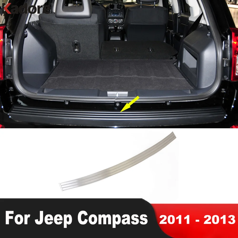 

Накладка на бампер заднего багажника для Jeep Compass 2011 2012 2013, защитная Накладка на порог автомобильной двери из нержавеющей стали, защитные аксессуары