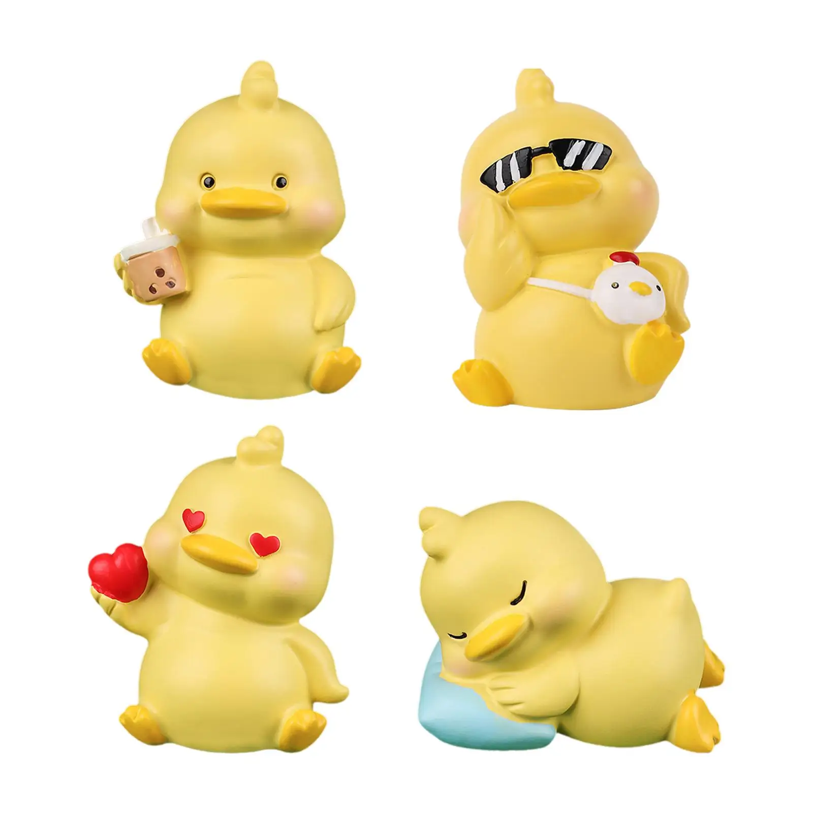 Статуэтка из смолы Настольная миниатюрная статуэтка маленькая утка фотография