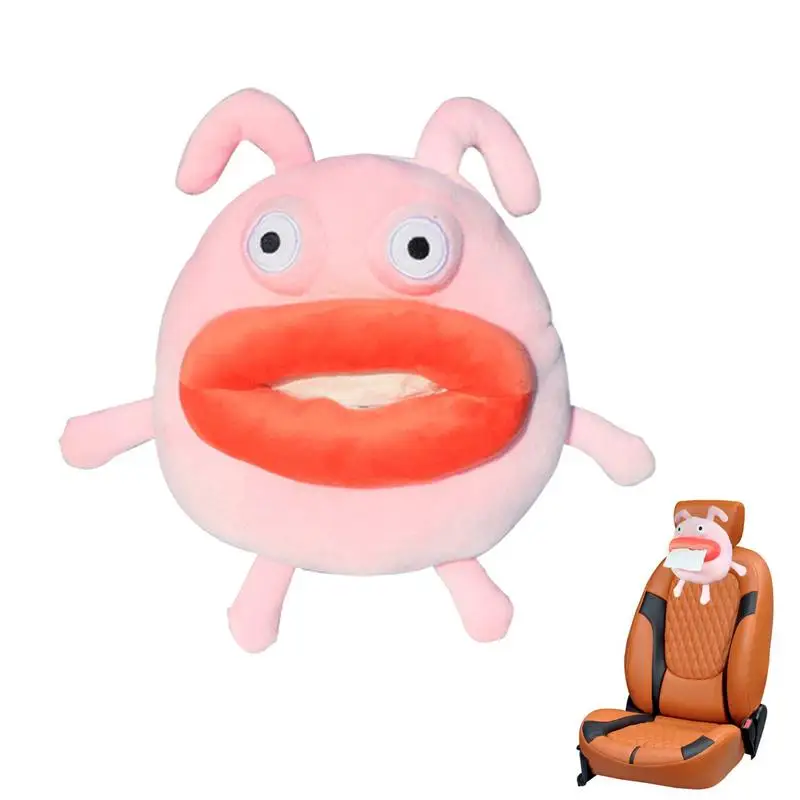 

Car Tissue Box Holder SeatBack-Mounted Cartoon Tissues Cover Case Plush Napkin Storage Boxes Interior Car Tissues Case Auto