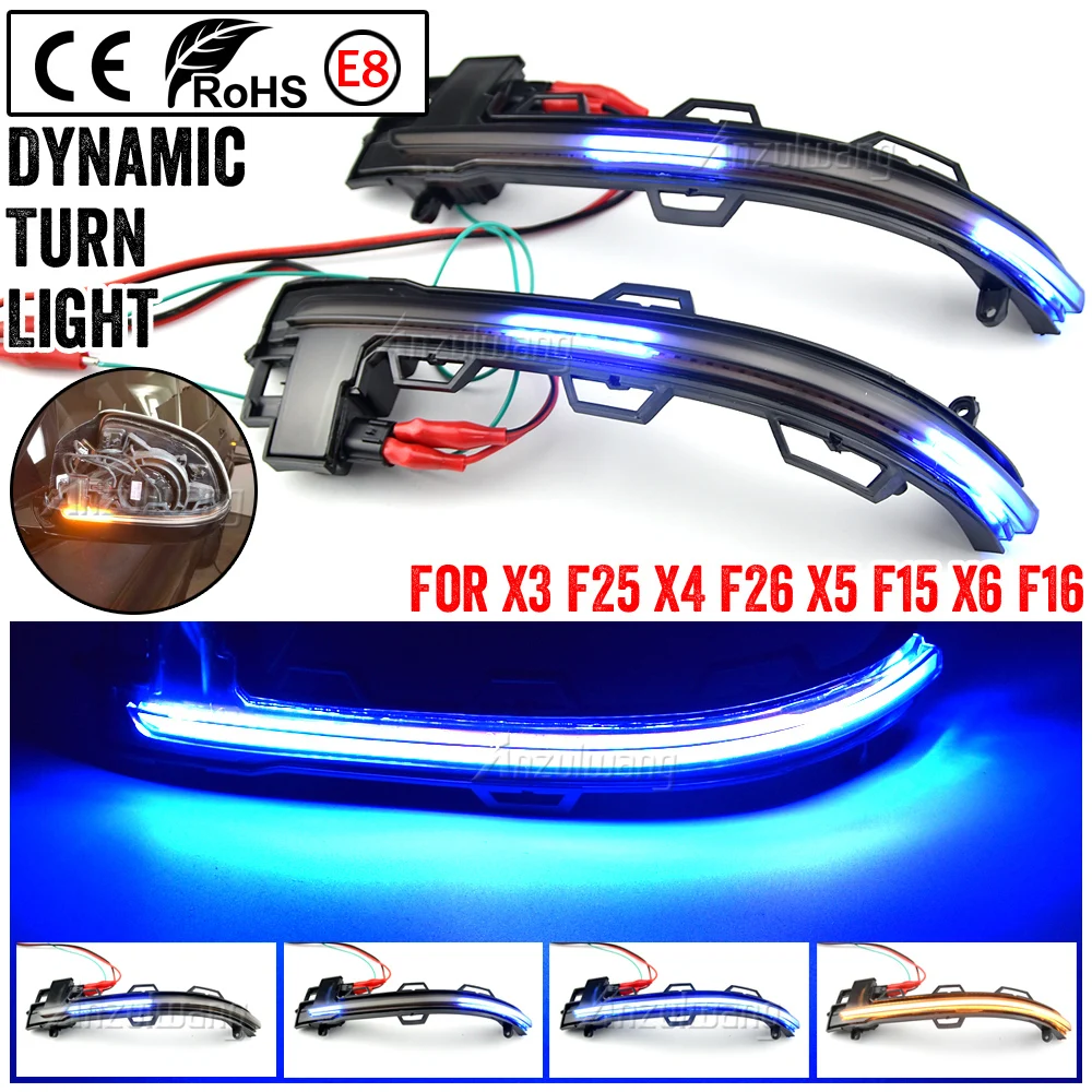 

LED Dynamic Turn Signal Light For BMW X3 X4 X5 X6 F25 LCI F26 F15 F16 Rearview Mirror Flasher Lamp Blinker Indicator 2014-2018