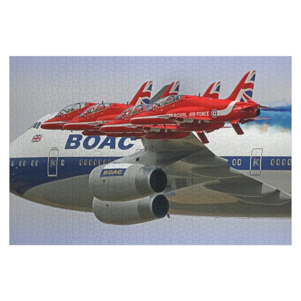 BOAC 747 с красными стрелками Flypast - 3 головоломки рождественские подарки