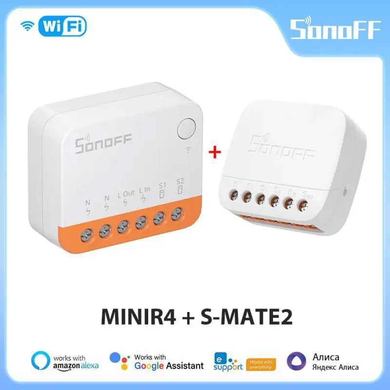 

SONOFF S-MATE2 Extreme Switch Mate механический переключатель с местным управлением, поддержка мини-размера, двусторонний пульт дистанционного управления eWeLink через MINIR4