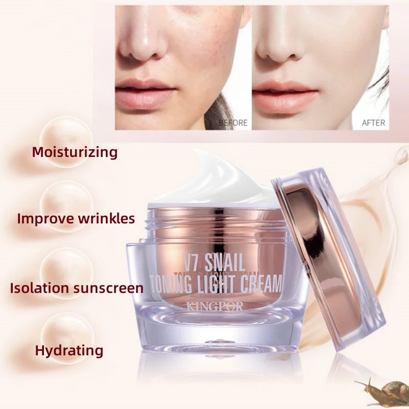 

V7 Snail Toning Light Cream Anti-wrinkle Radiance Moisturizing Correct Facial Cream Visibly Toning Up The Dull Skin Care
